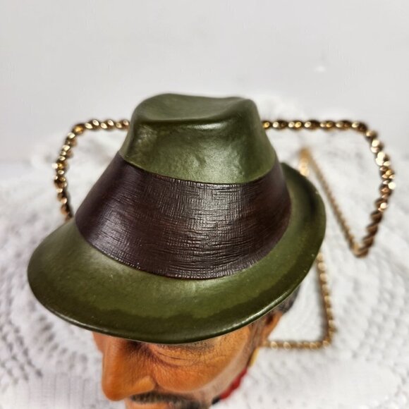 Tibetan Man Chalkwarw Head 1960's Bossons Wall Hanging Made in England - Picture 6 of 12